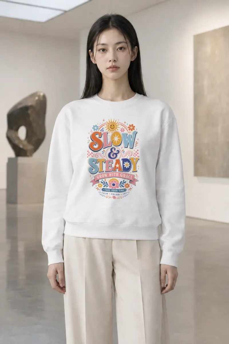 "Slow And Steady" Heavy Blend Unisex Crewneck Sweatshirt | Gildan 18000