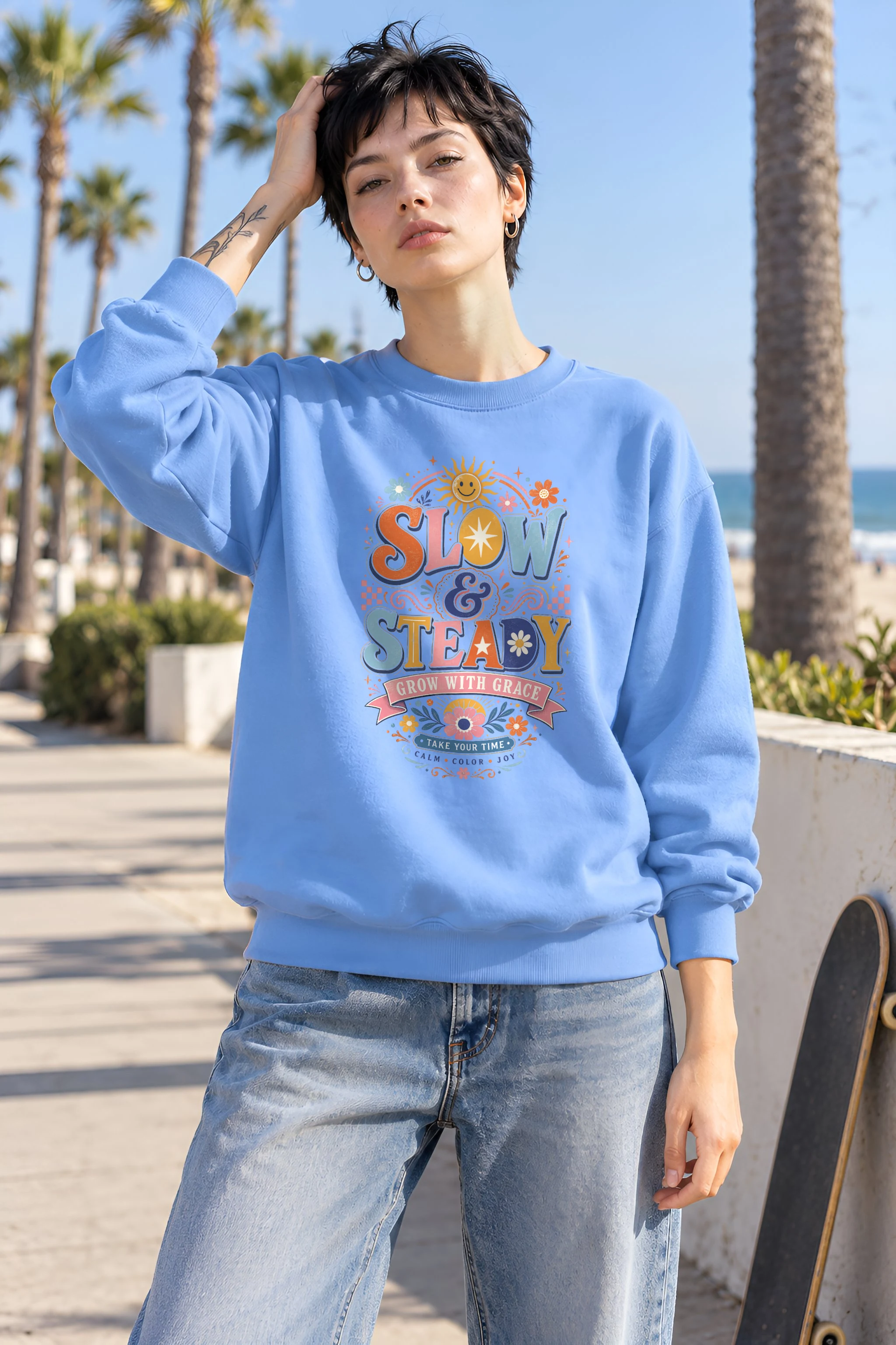 "Slow And Steady" 1 Crewneck Sweatshirt