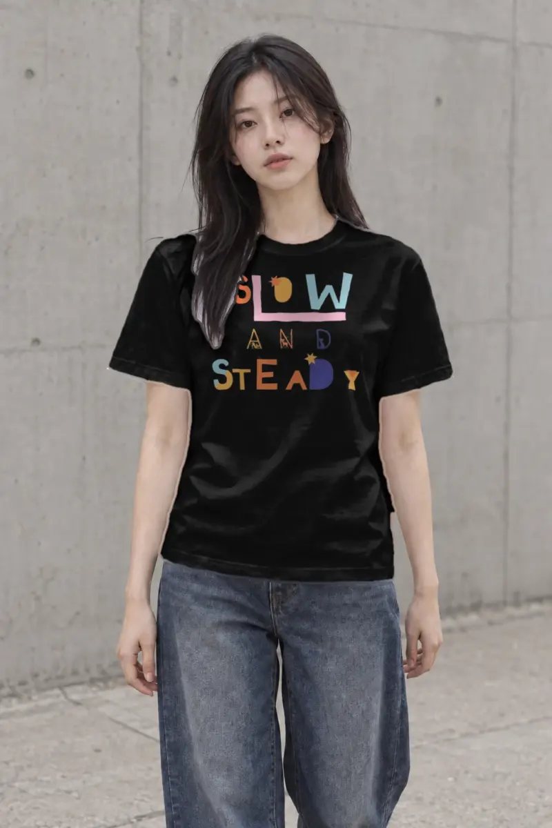 "Slow And Steady" Heavyweight Unisex Crewneck T-shirt | Gildan 5000