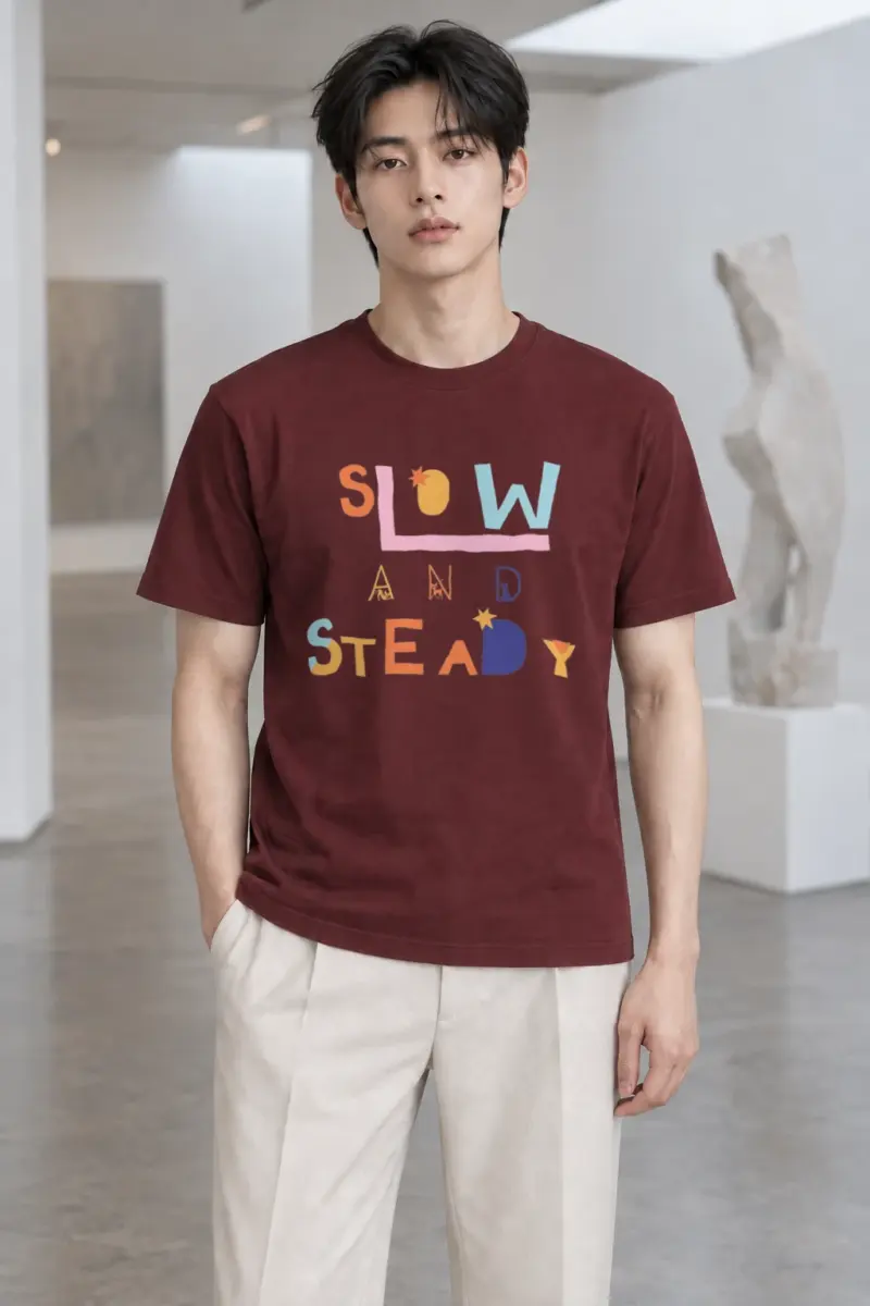 "Slow And Steady" Heavyweight Unisex Crewneck T-shirt | Gildan 5000