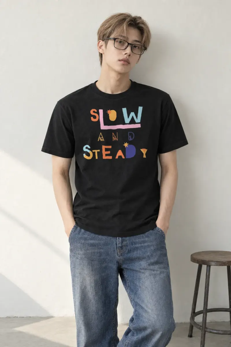 "Slow And Steady" Heavyweight Unisex Crewneck T-shirt