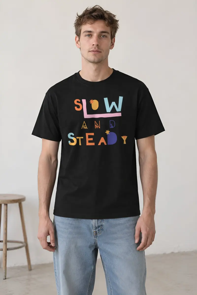 "Slow And Steady" Heavyweight Unisex Crewneck T-shirt