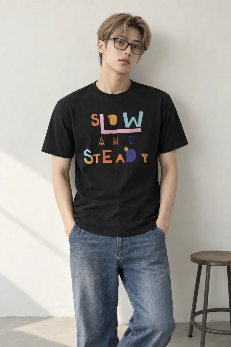"Slow And Steady" Heavyweight Unisex Crewneck T-shirt