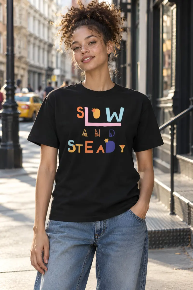 "Slow And Steady" Heavyweight Unisex Crewneck T-shirt