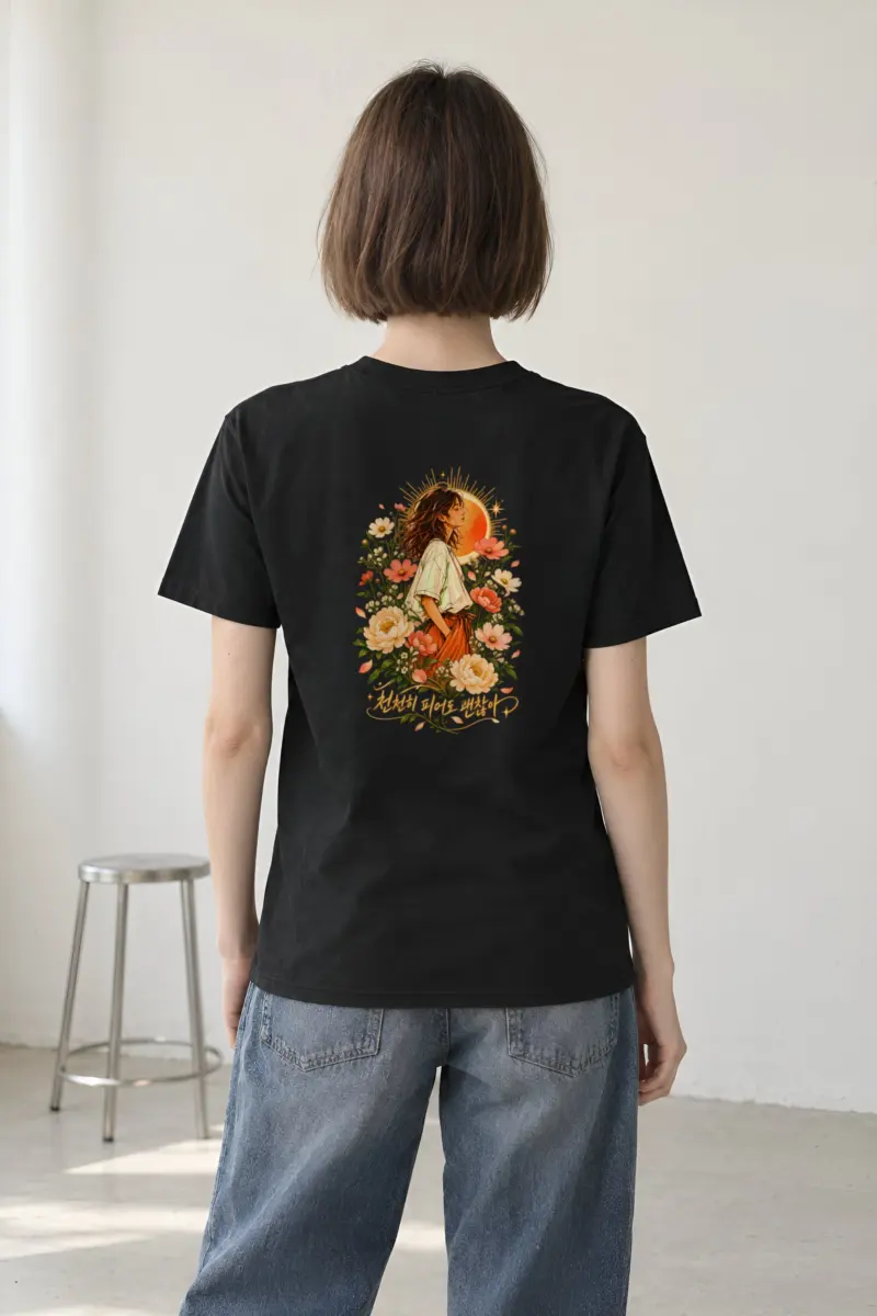 "Slow Bloom" Heavyweight Unisex Crewneck T-shirt