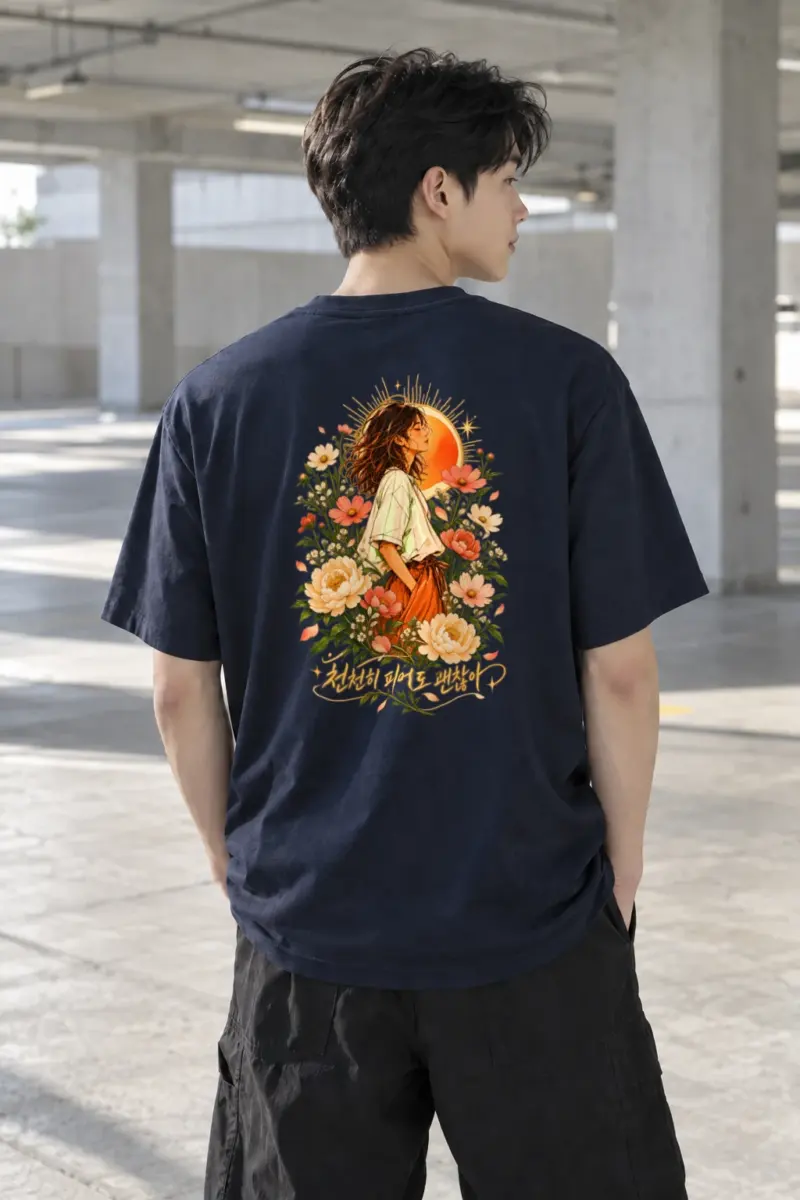 "Slow Bloom" Heavyweight Unisex Crewneck T-shirt | Gildan 5000