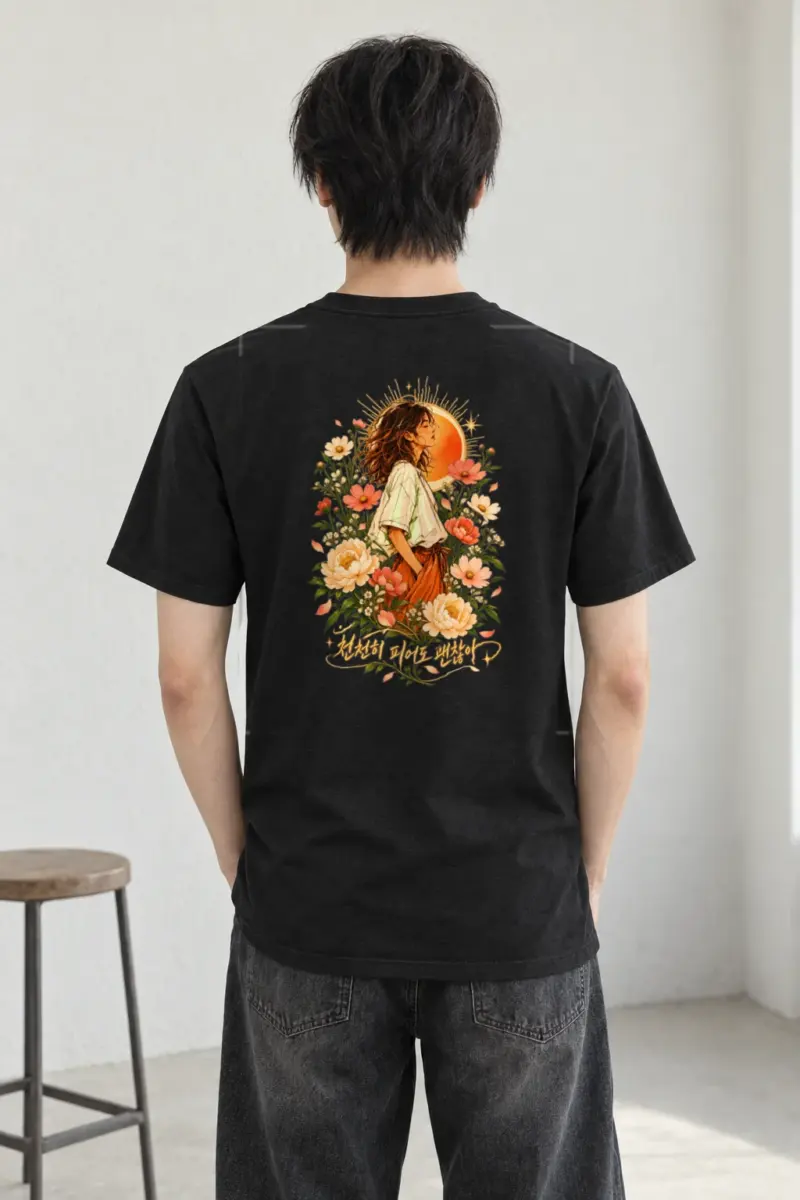"Slow Bloom" Heavyweight Unisex Crewneck T-shirt