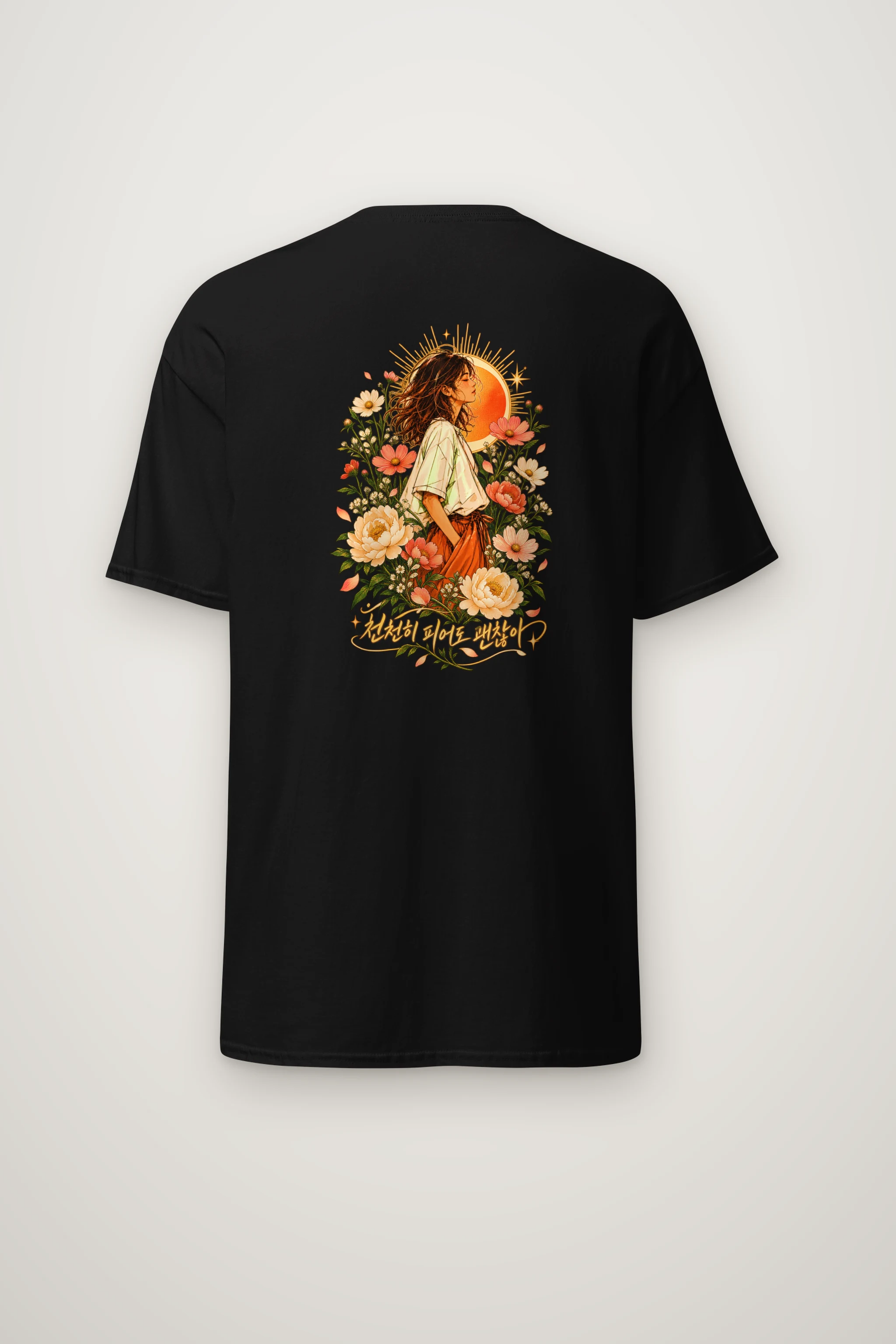 "Slow Bloom" Heavyweight Unisex Crewneck T-shirt