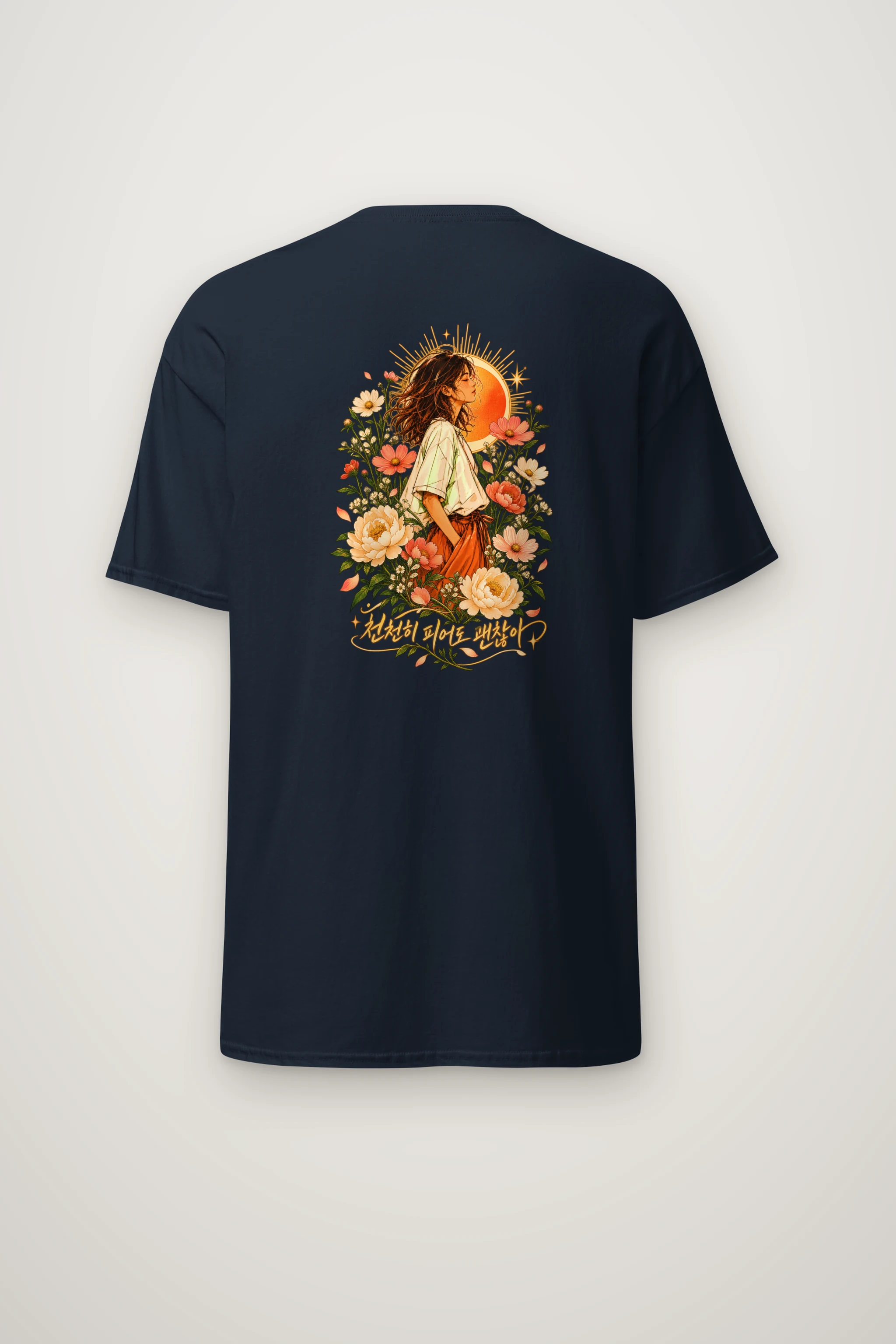 "Slow Bloom" Heavyweight Unisex Crewneck T-shirt