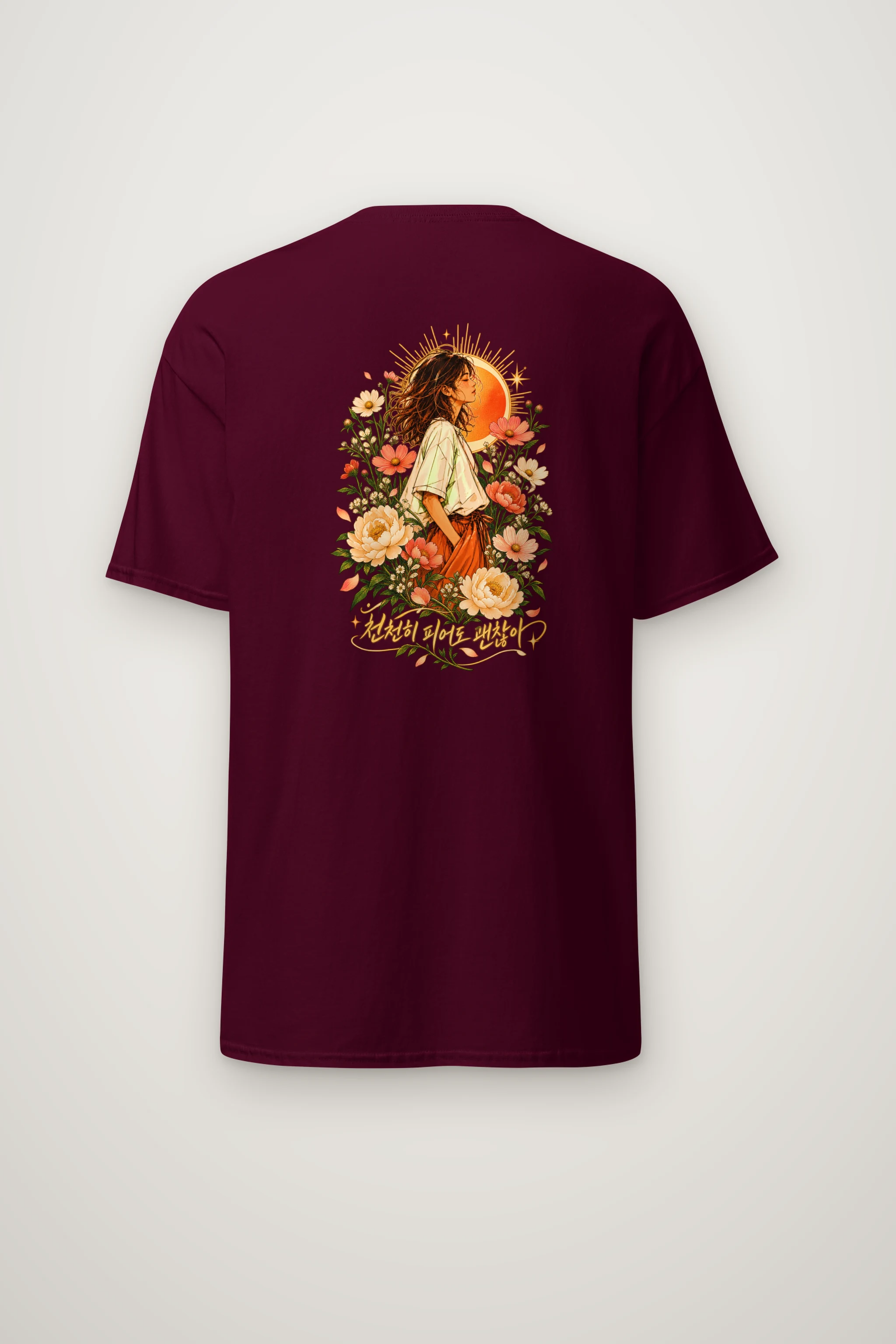 "Slow Bloom" Heavyweight Unisex Crewneck T-shirt