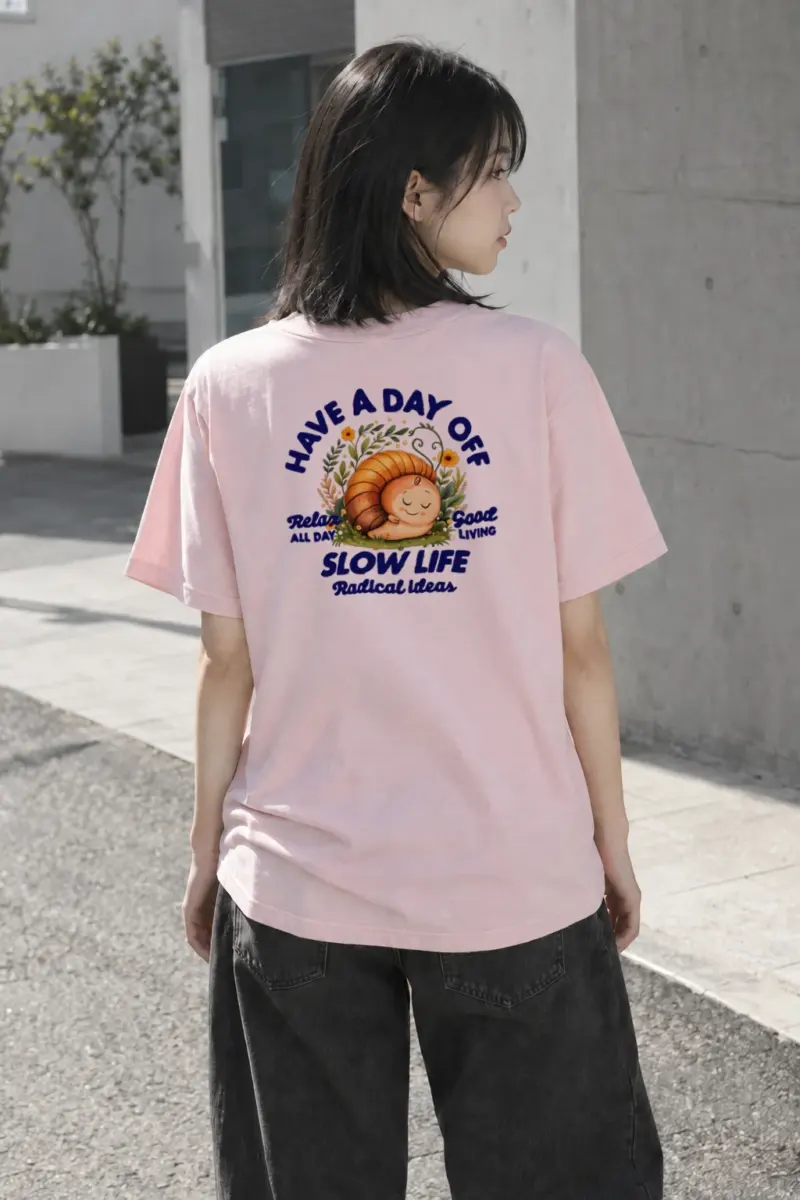 "Slow Life Snail" Heavyweight Unisex Crewneck T-shirt | Gildan 5000