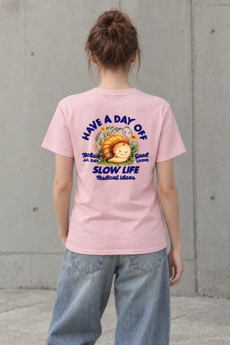 "Slow Life Snail" Heavyweight Unisex Crewneck T-shirt