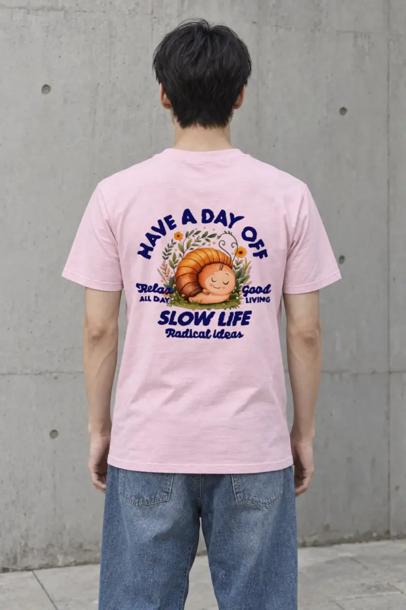 "Slow Life Snail" Heavyweight Unisex Crewneck T-shirt