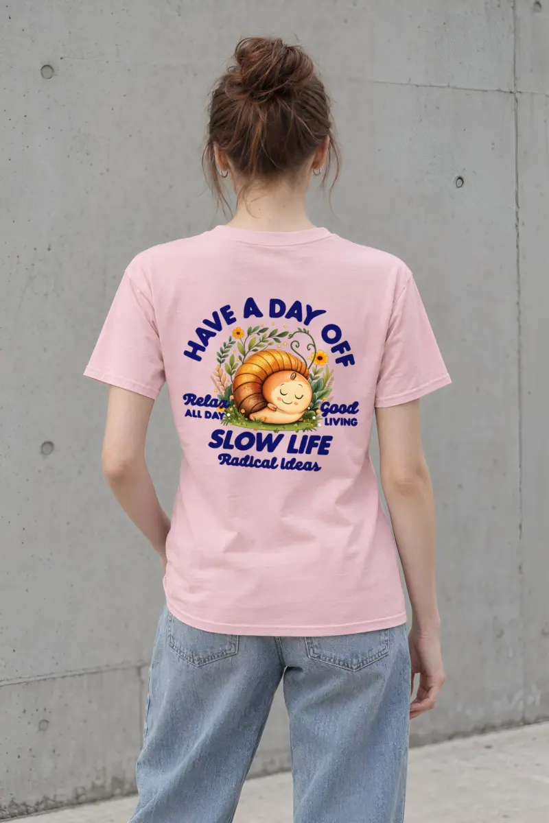 "Slow Life Snail" Heavyweight Unisex Crewneck T-shirt