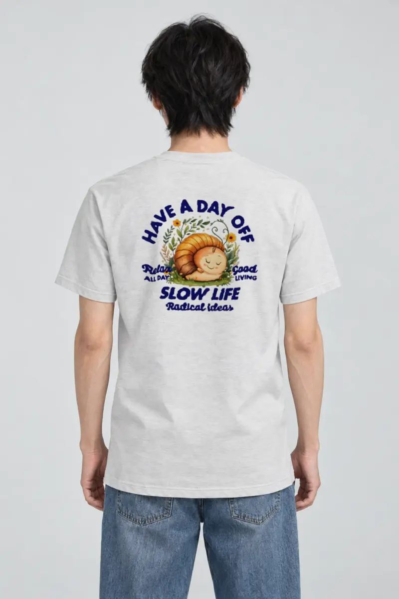 "Slow Life Snail" Heavyweight Unisex Crewneck T-shirt