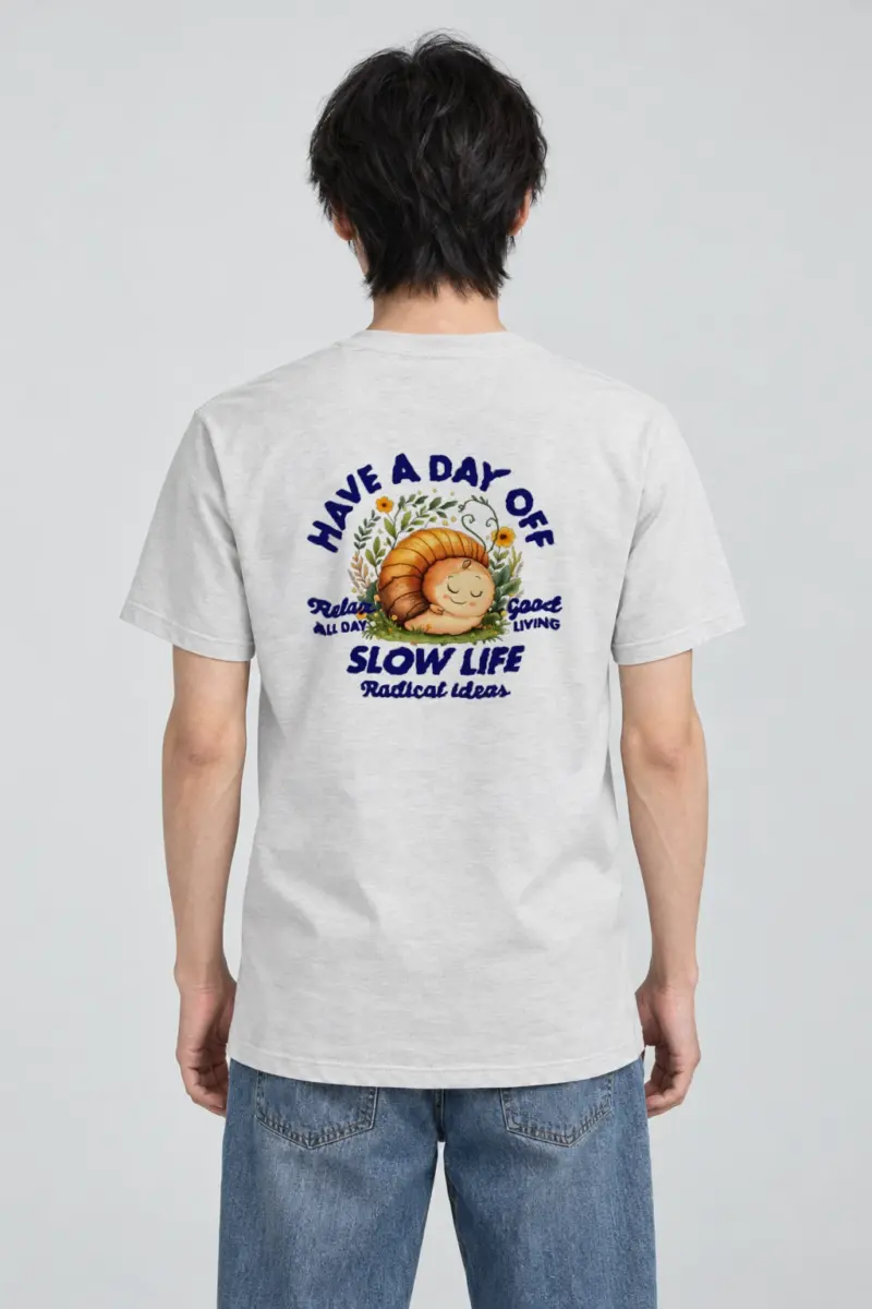 "Slow Life Snail" Heavyweight Unisex Crewneck T-shirt