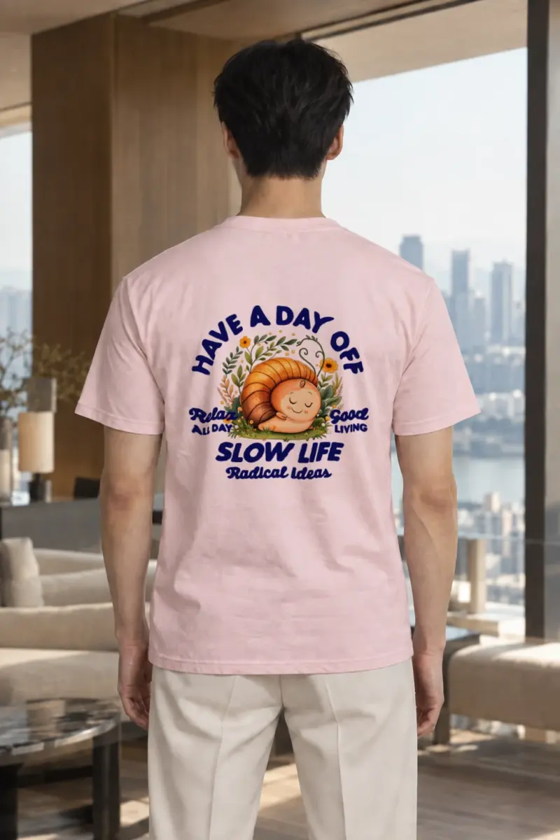"Slow Life Snail" Heavyweight Unisex Crewneck T-shirt | Gildan 5000