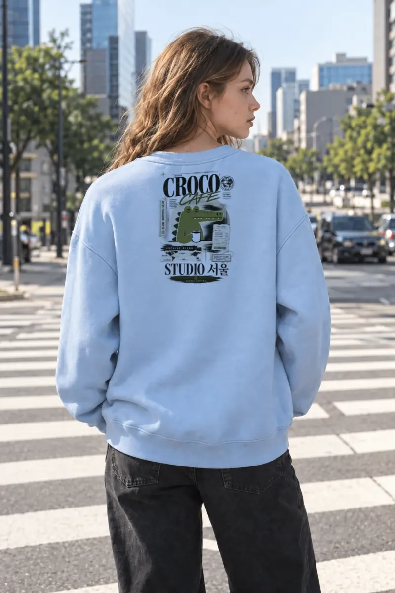 "Slow Morning Croco" Heavy Blend Unisex Crewneck Sweatshirt | Gildan 18000