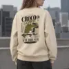 "Slow Morning Croco" Unisex Sponge Fleece Crewneck Sweatshirt | Bella + Canvas 3901