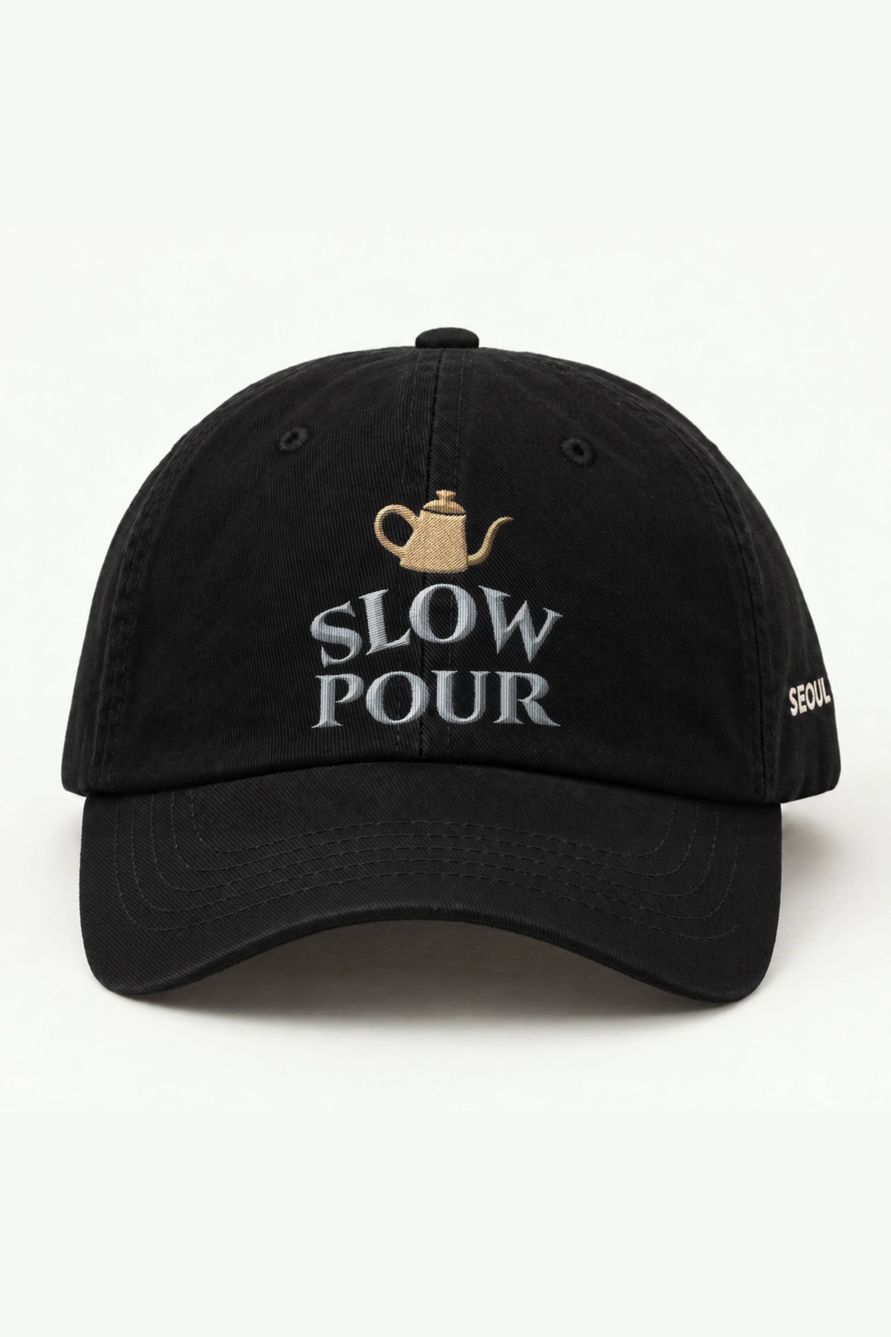 "Slow Pour" Classic Dad Hat · Embroidered — black/cap-front