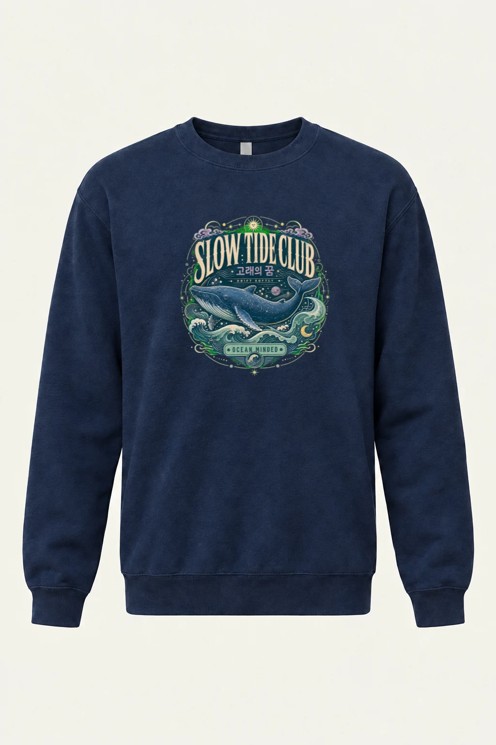 "Slow Tide Club" Heavy Blend Unisex Crewneck Sweatshirt | Gildan 18000