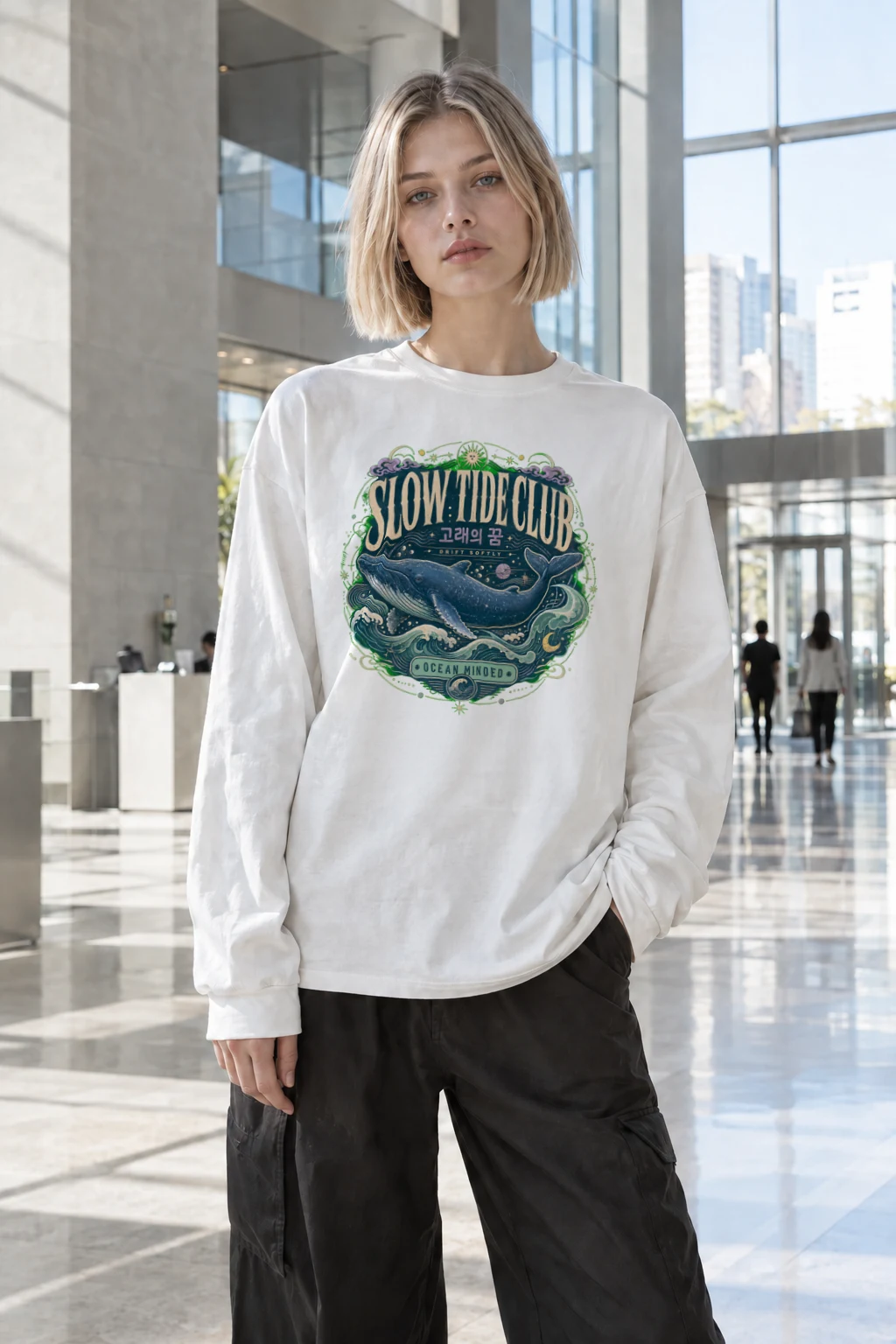 "Slow Tide Club" Unisex Longsleeve T-shirt | Gildan 2400