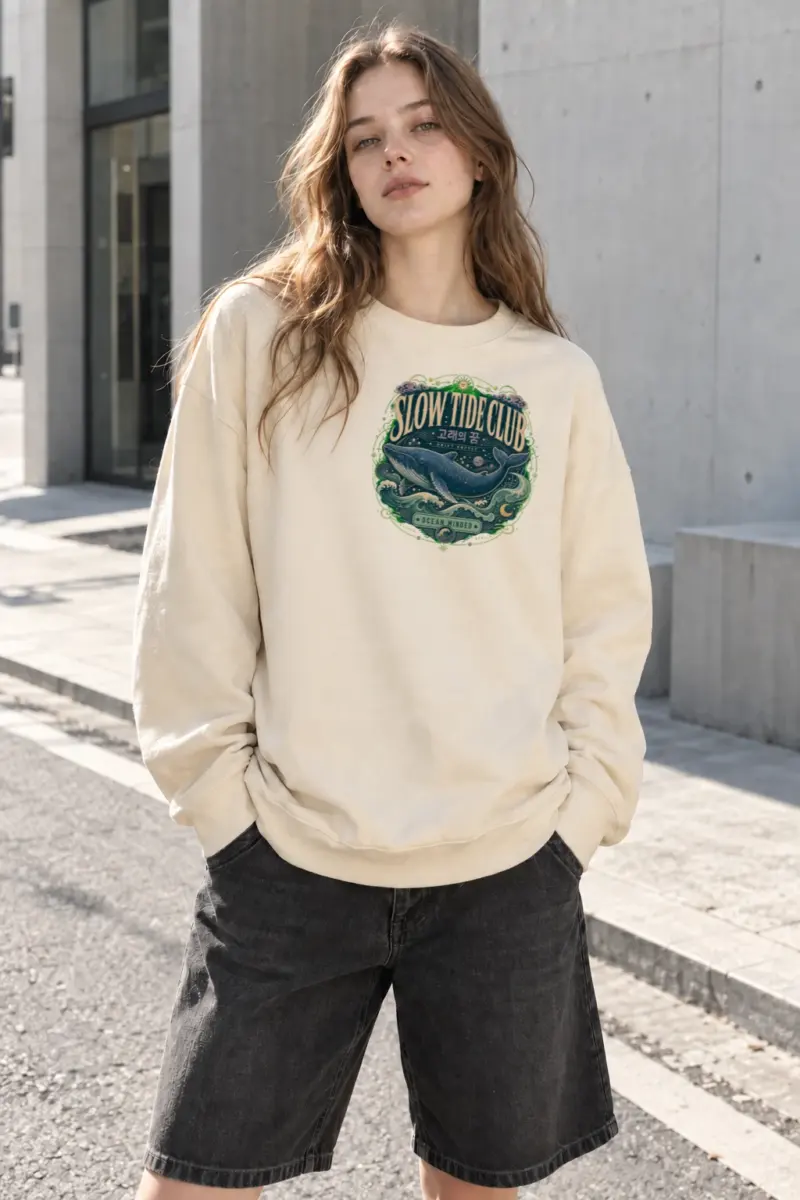 "Slow Tide Club" Unisex Sponge Fleece Crewneck Sweatshirt | Bella + Canvas 3901