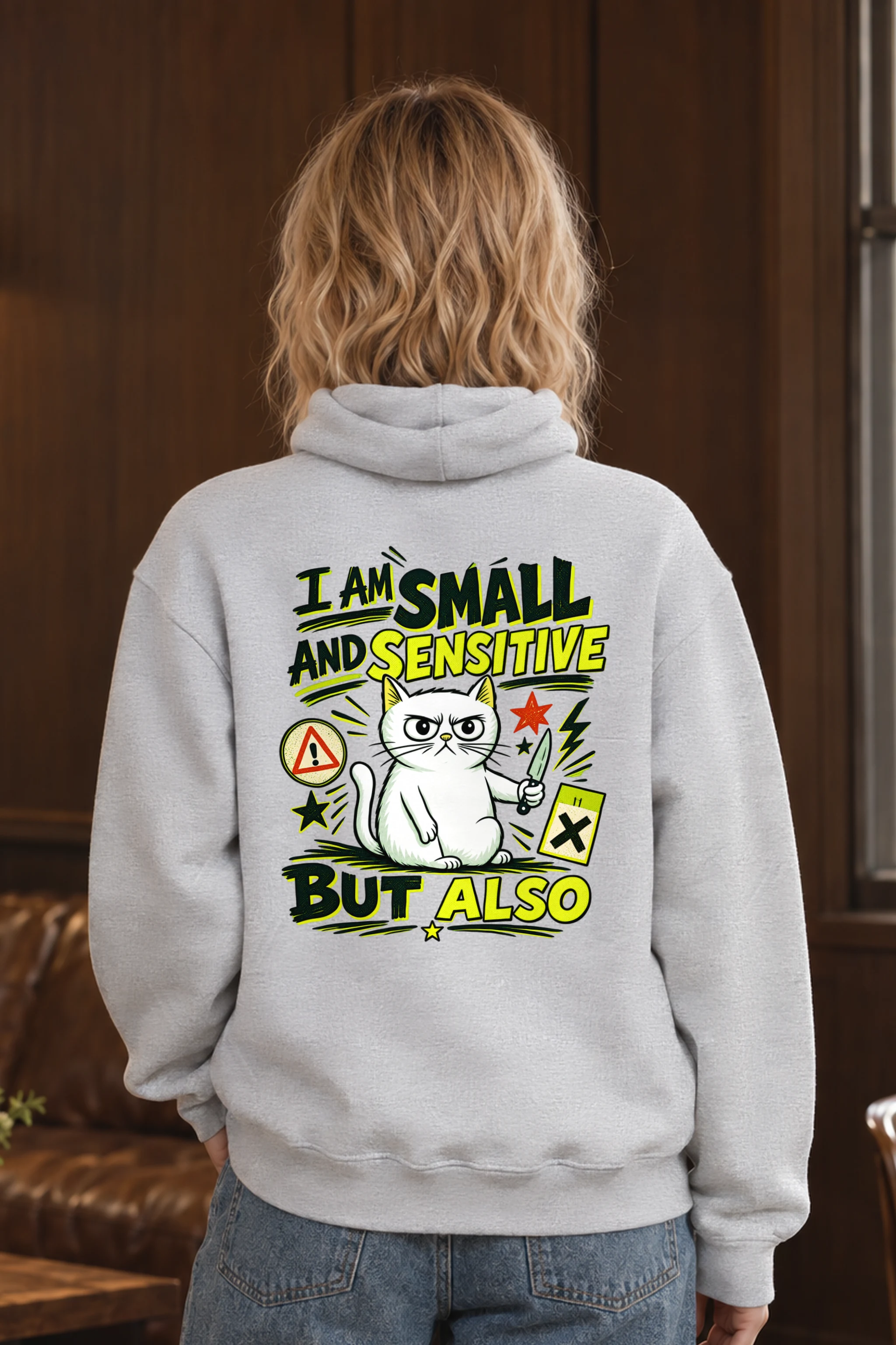 "Small And Sensitive" Heavy Blend Unisex Pullover Hoodie