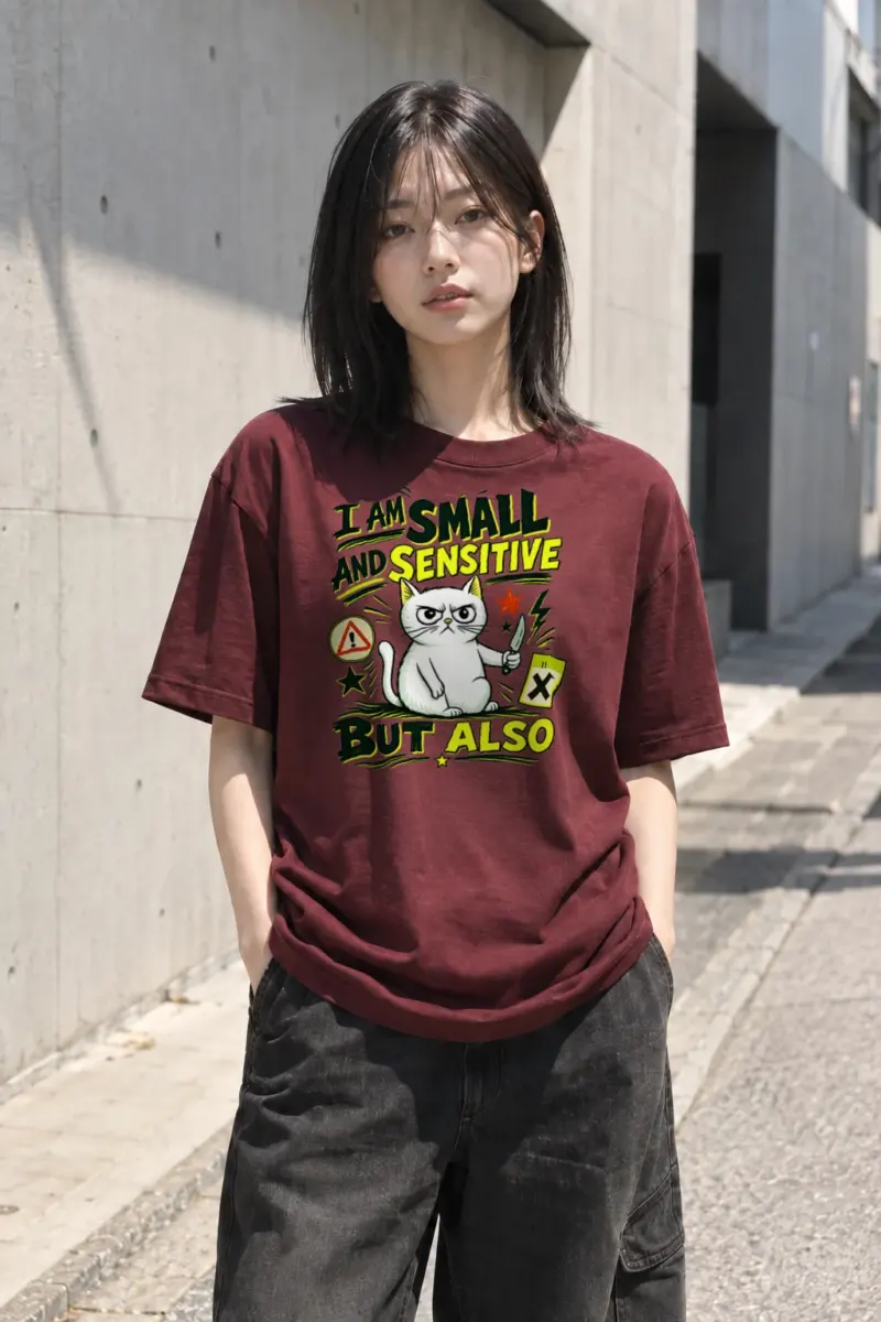 "Small And Sensitive" Heavyweight Unisex Crewneck T-shirt | Gildan 5000