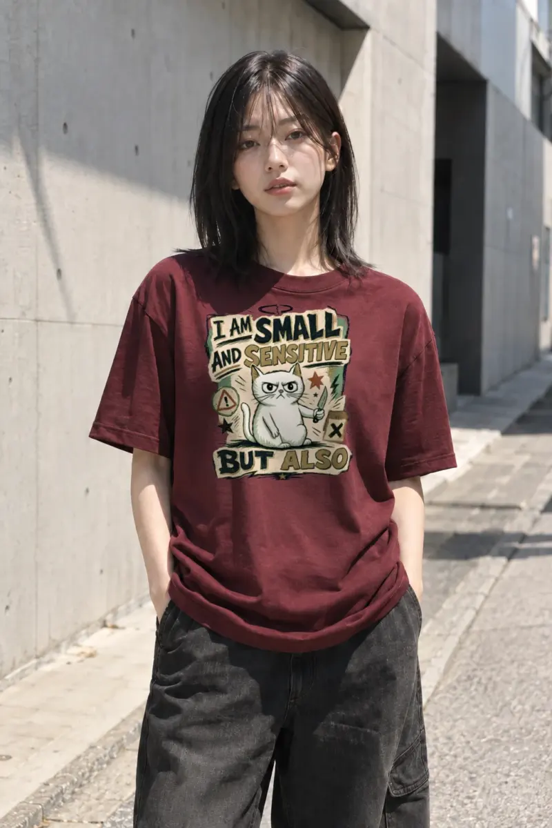 "Small And Sensitive" Heavyweight Unisex Crewneck T-shirt | Gildan 5000