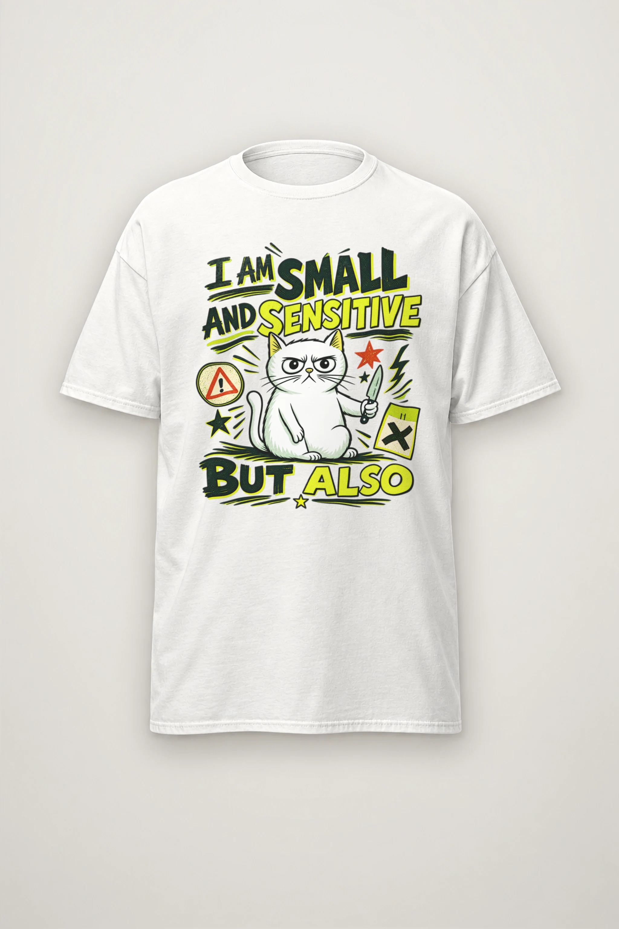 "Small And Sensitive" Heavyweight Unisex Crewneck T-shirt