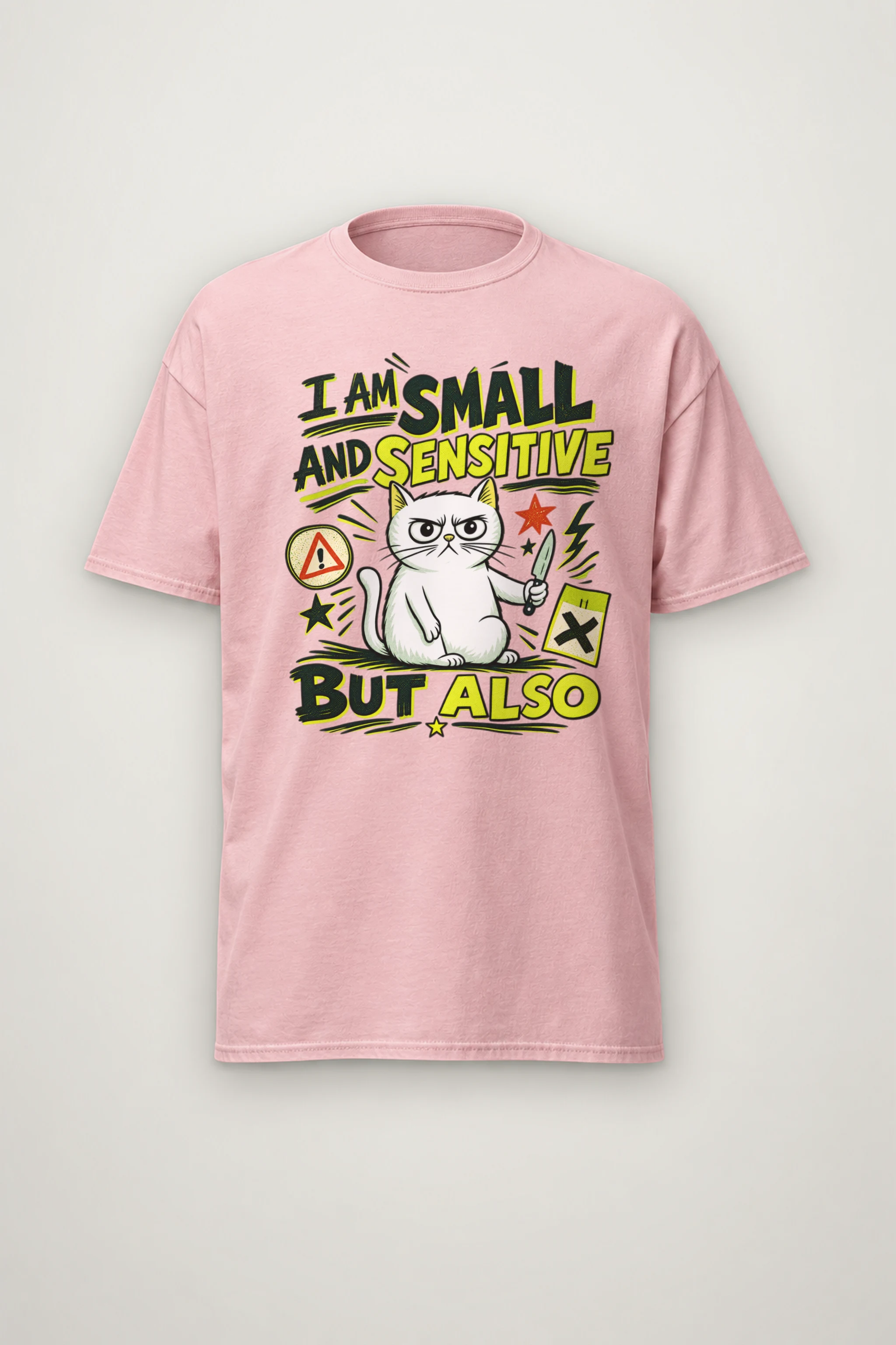 "Small And Sensitive" Heavyweight Unisex Crewneck T-shirt