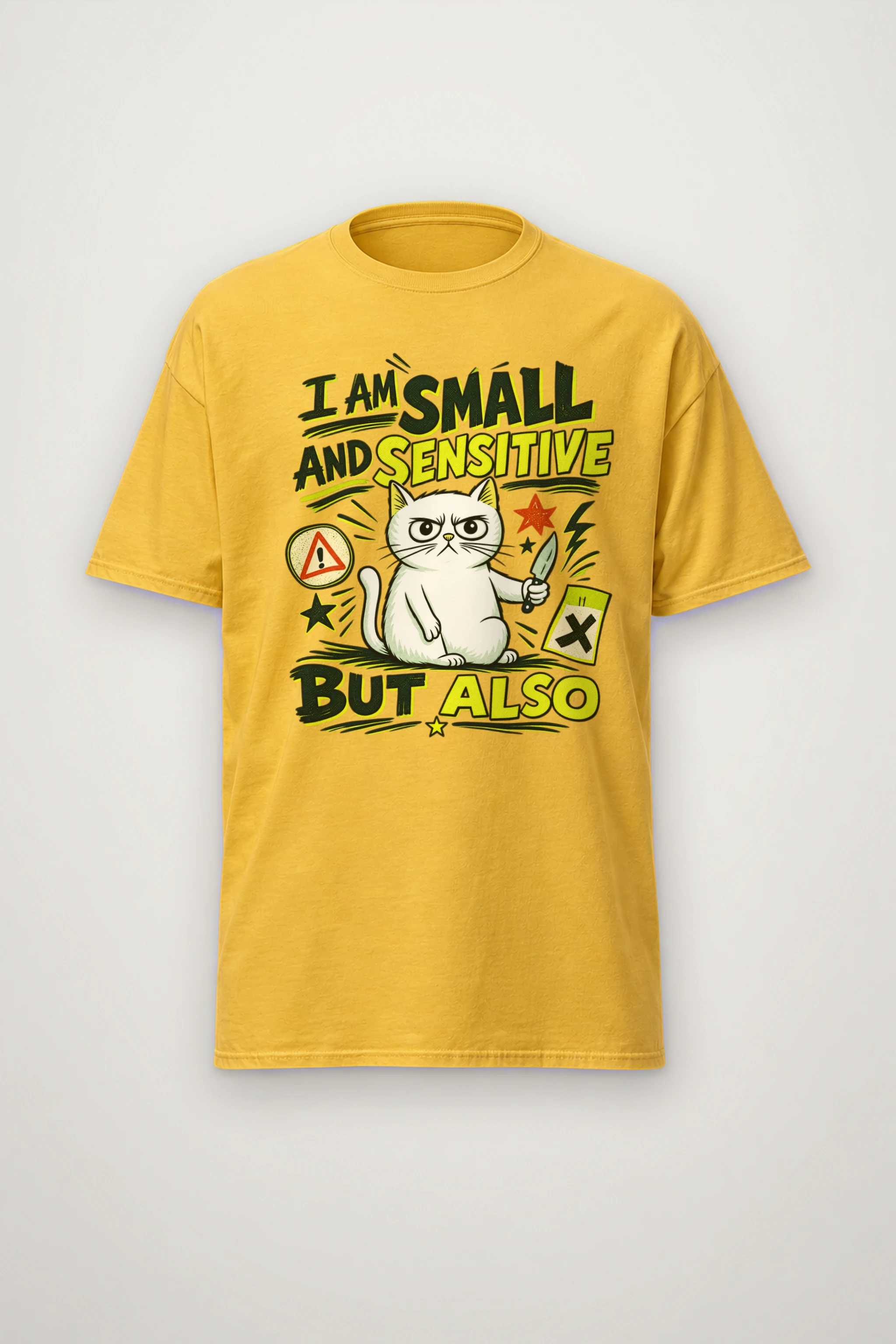 "Small And Sensitive" Heavyweight Unisex Crewneck T-shirt