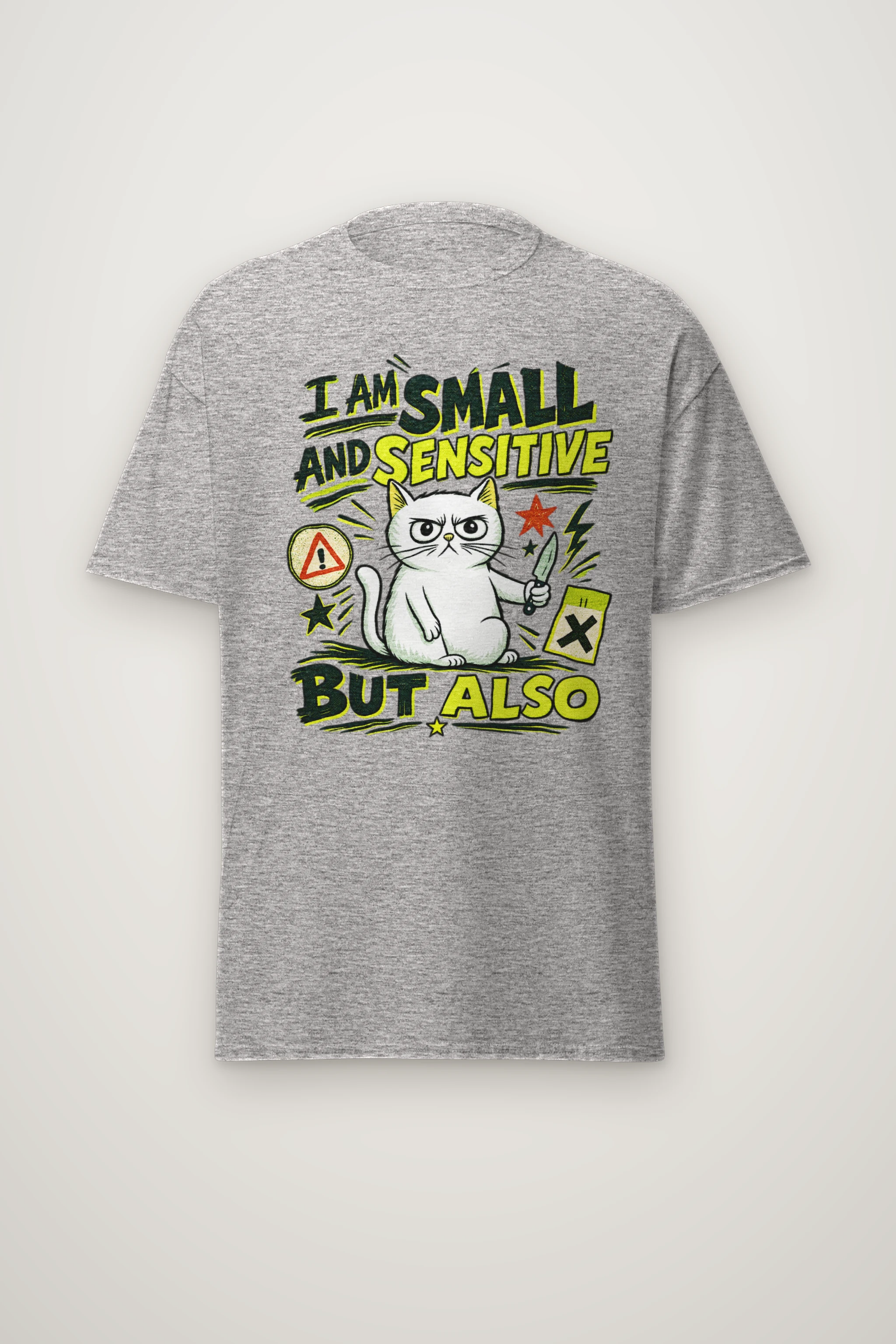 "Small And Sensitive" Heavyweight Unisex Crewneck T-shirt