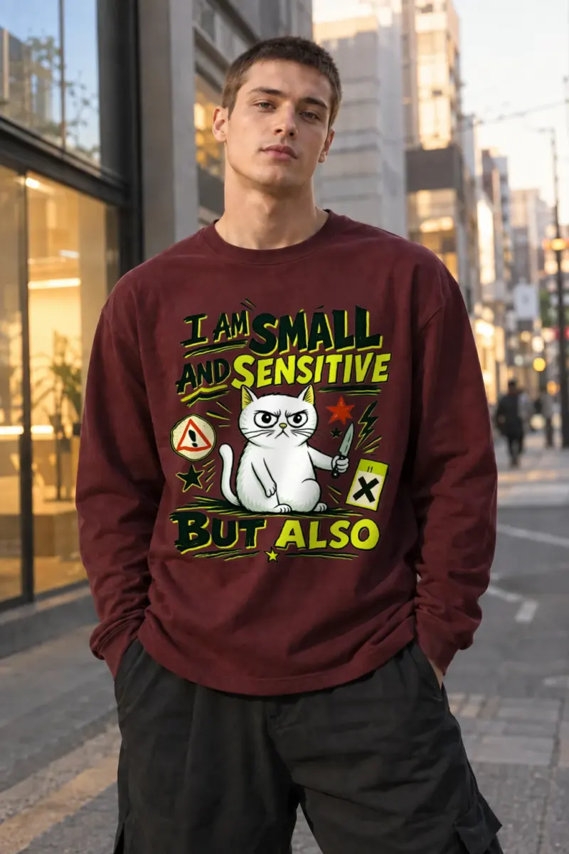 "Small And Sensitive" Unisex Longsleeve T-shirt | Gildan 2400