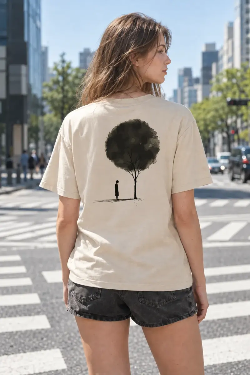 "Small Beneath The Tree" Heavyweight Unisex Crewneck T-shirt | Gildan 5000