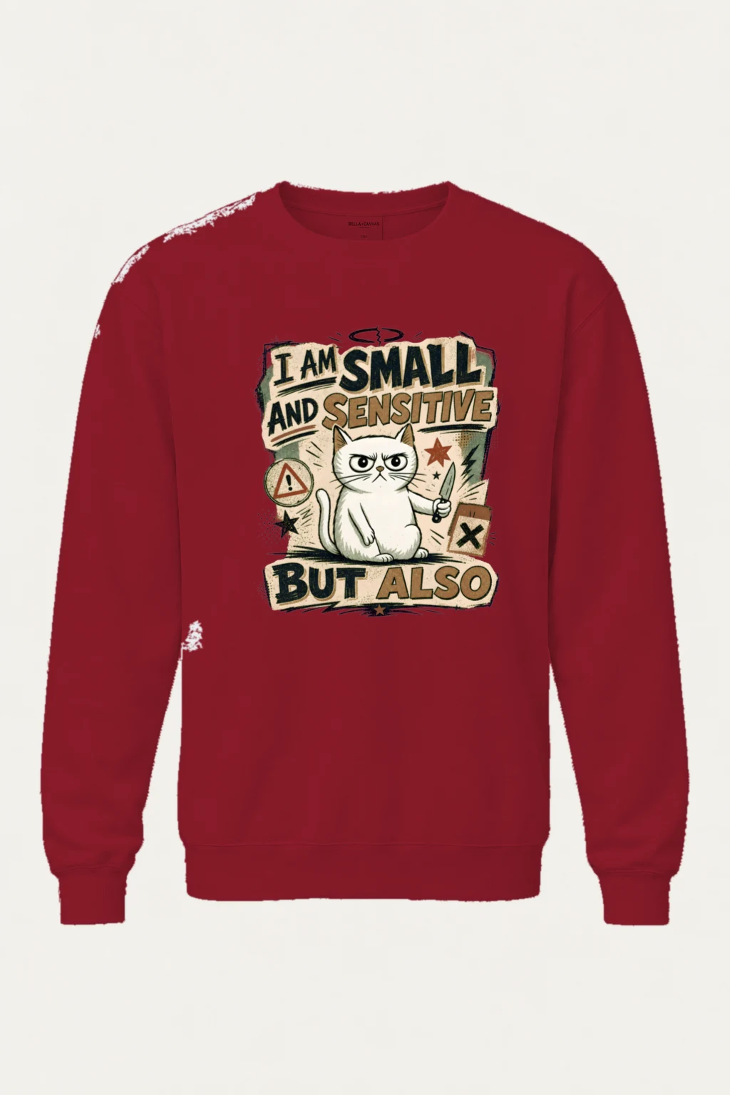"Small Sensitive Cat" Heavy Blend Unisex Crewneck Sweatshirt | Gildan 18000