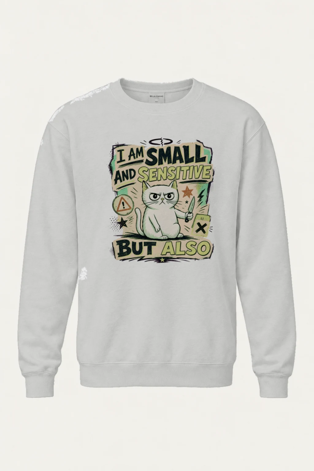 "Small Sensitive Cat" Heavy Blend Unisex Crewneck Sweatshirt | Gildan 18000