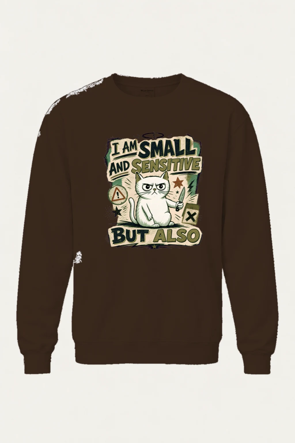 "Small Sensitive Cat" Heavy Blend Unisex Crewneck Sweatshirt | Gildan 18000