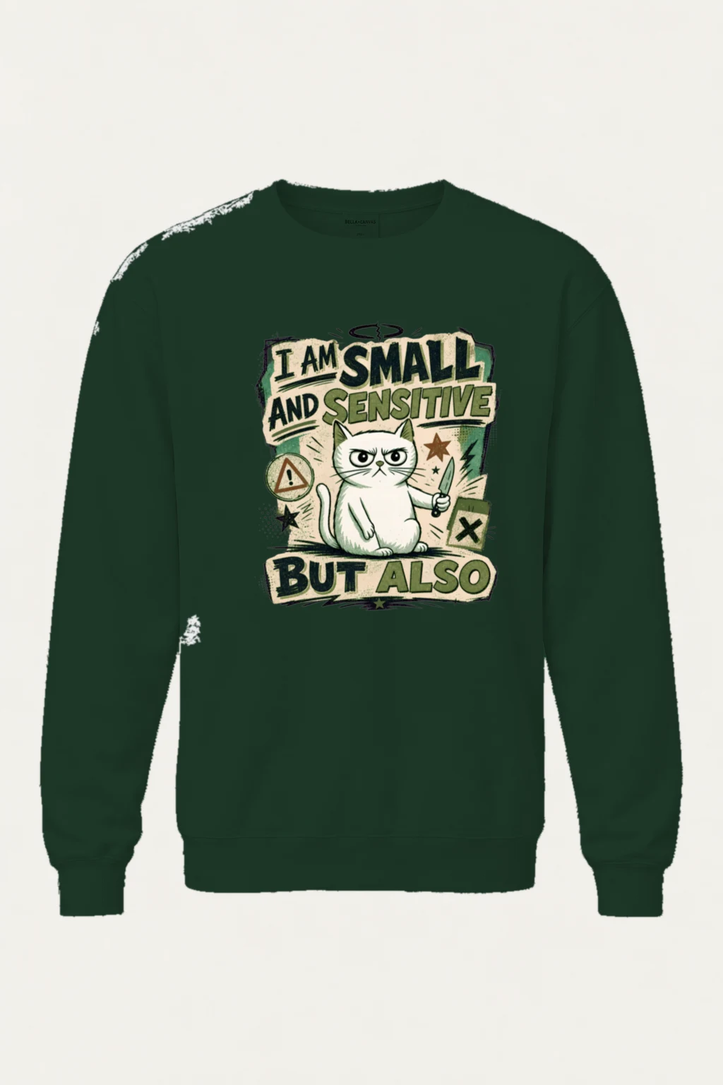 "Small Sensitive Cat" Heavy Blend Unisex Crewneck Sweatshirt | Gildan 18000
