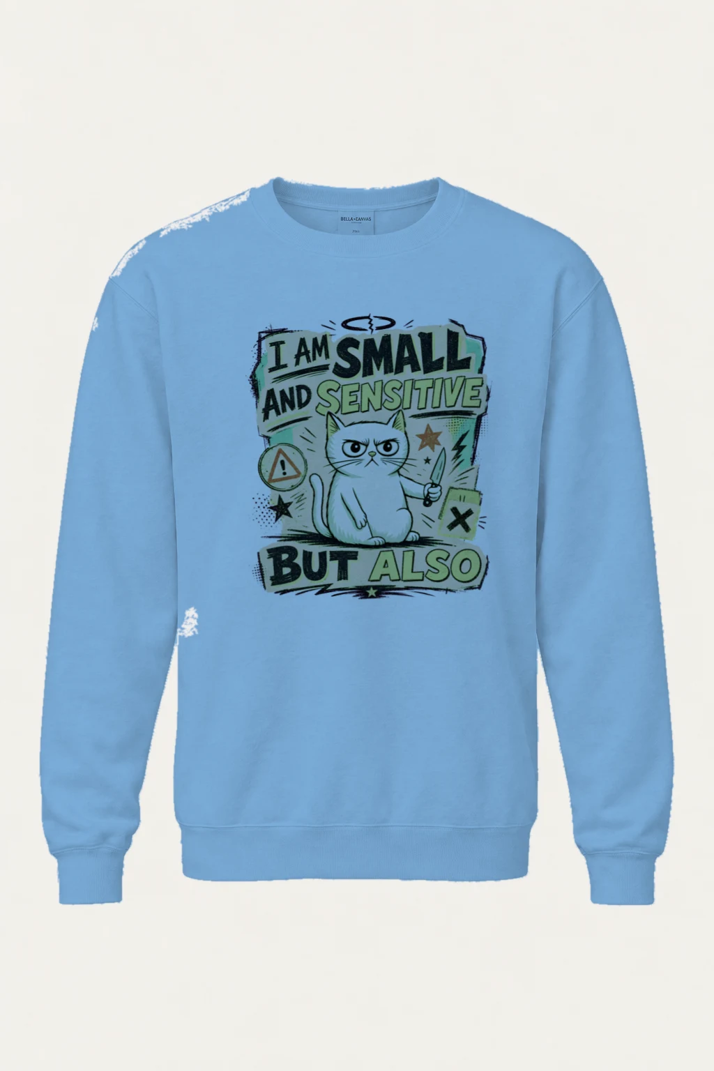"Small Sensitive Cat" Heavy Blend Unisex Crewneck Sweatshirt | Gildan 18000