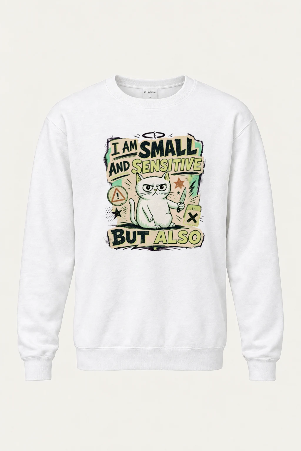 "Small Sensitive Cat" Heavy Blend Unisex Crewneck Sweatshirt | Gildan 18000