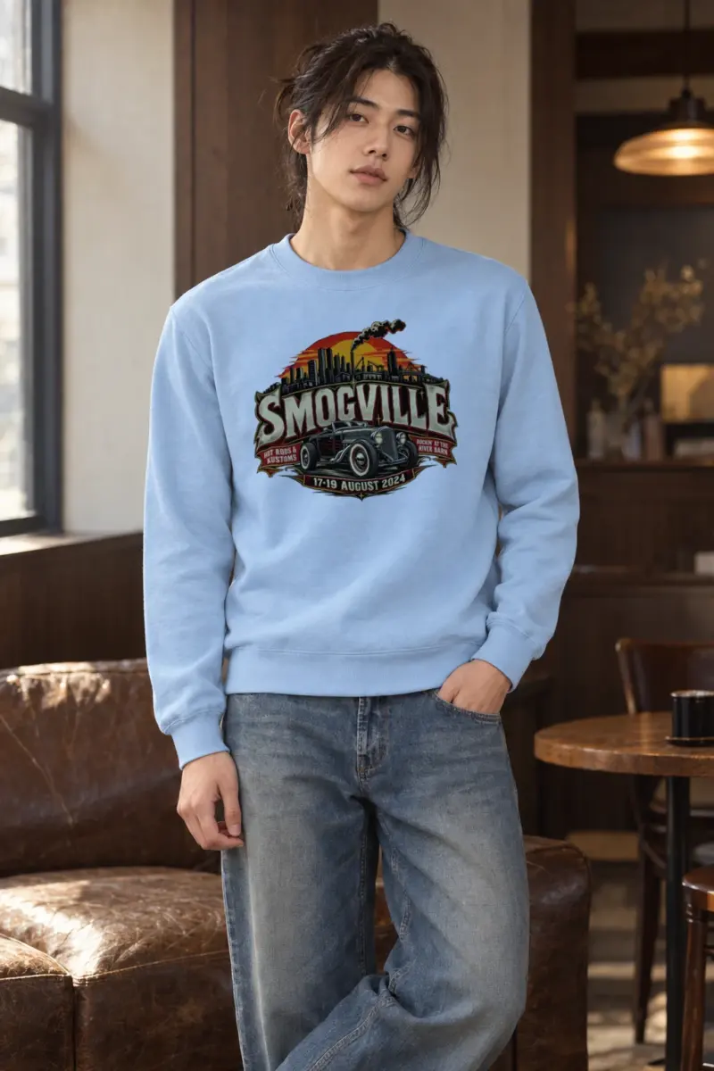 "Smogville Hot Rods" Heavy Blend Unisex Crewneck Sweatshirt
