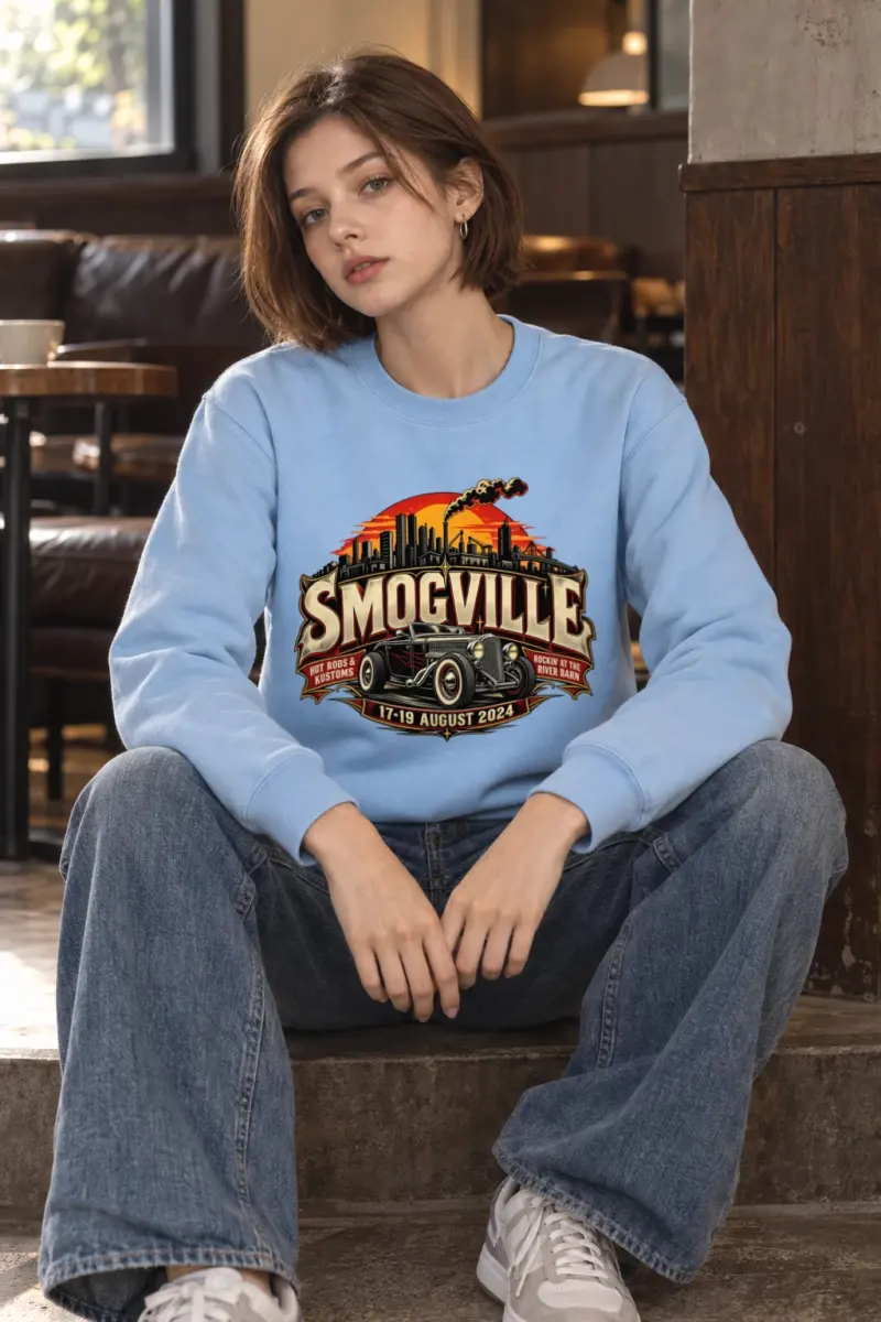 "Smogville Hot Rods" Heavy Blend Unisex Crewneck Sweatshirt