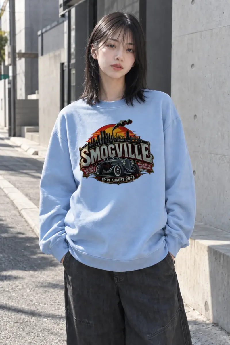 "Smogville Hot Rods" Heavy Blend Unisex Crewneck Sweatshirt | Gildan 18000