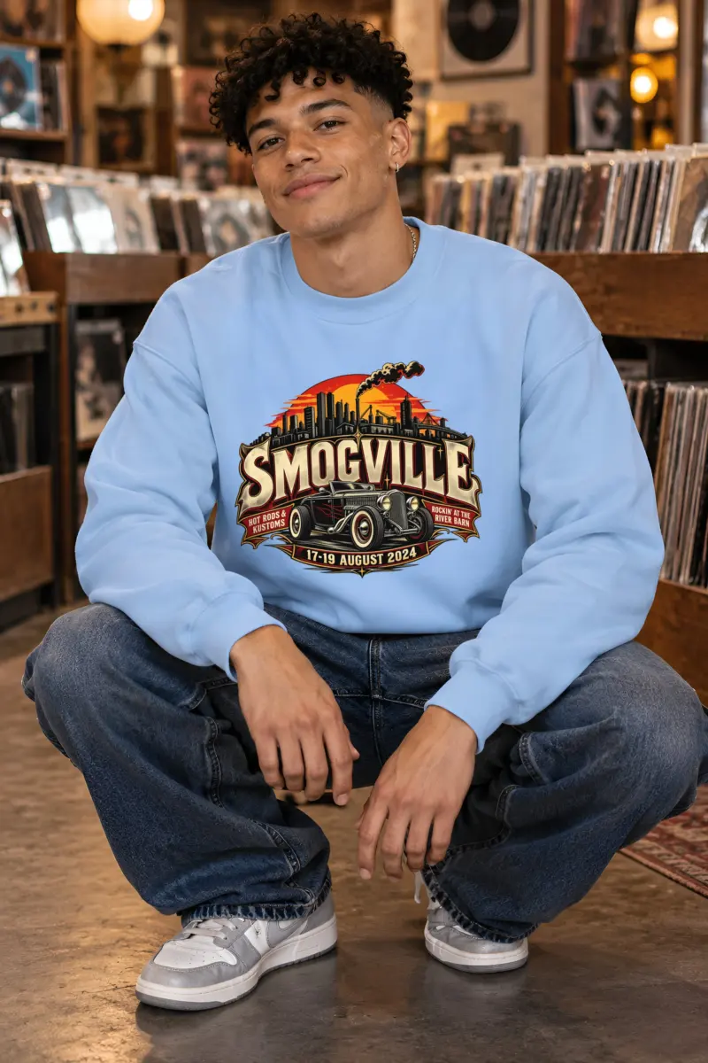 "Smogville Hot Rods" Heavy Blend Unisex Crewneck Sweatshirt