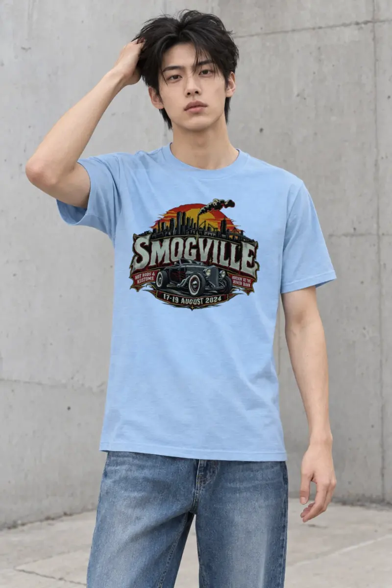 "Smogville Hot Rods" Heavyweight Unisex Crewneck T-shirt