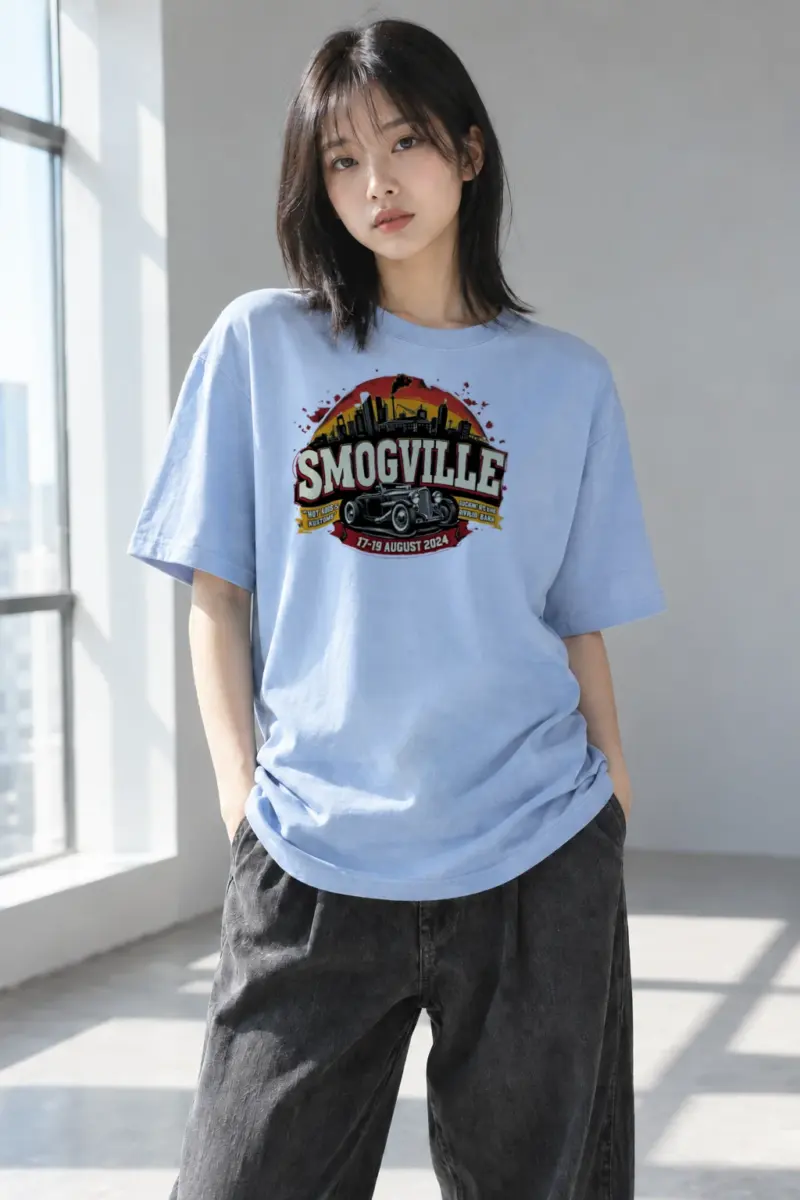 “Smogville Hot Rods” Heavyweight Unisex Crewneck T-shirt | Gildan 5000