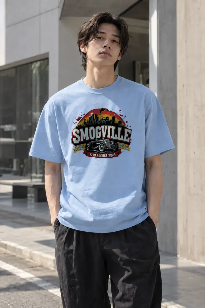 "Smogville Hot Rods" Heavyweight Unisex Crewneck T-shirt | Gildan 5000