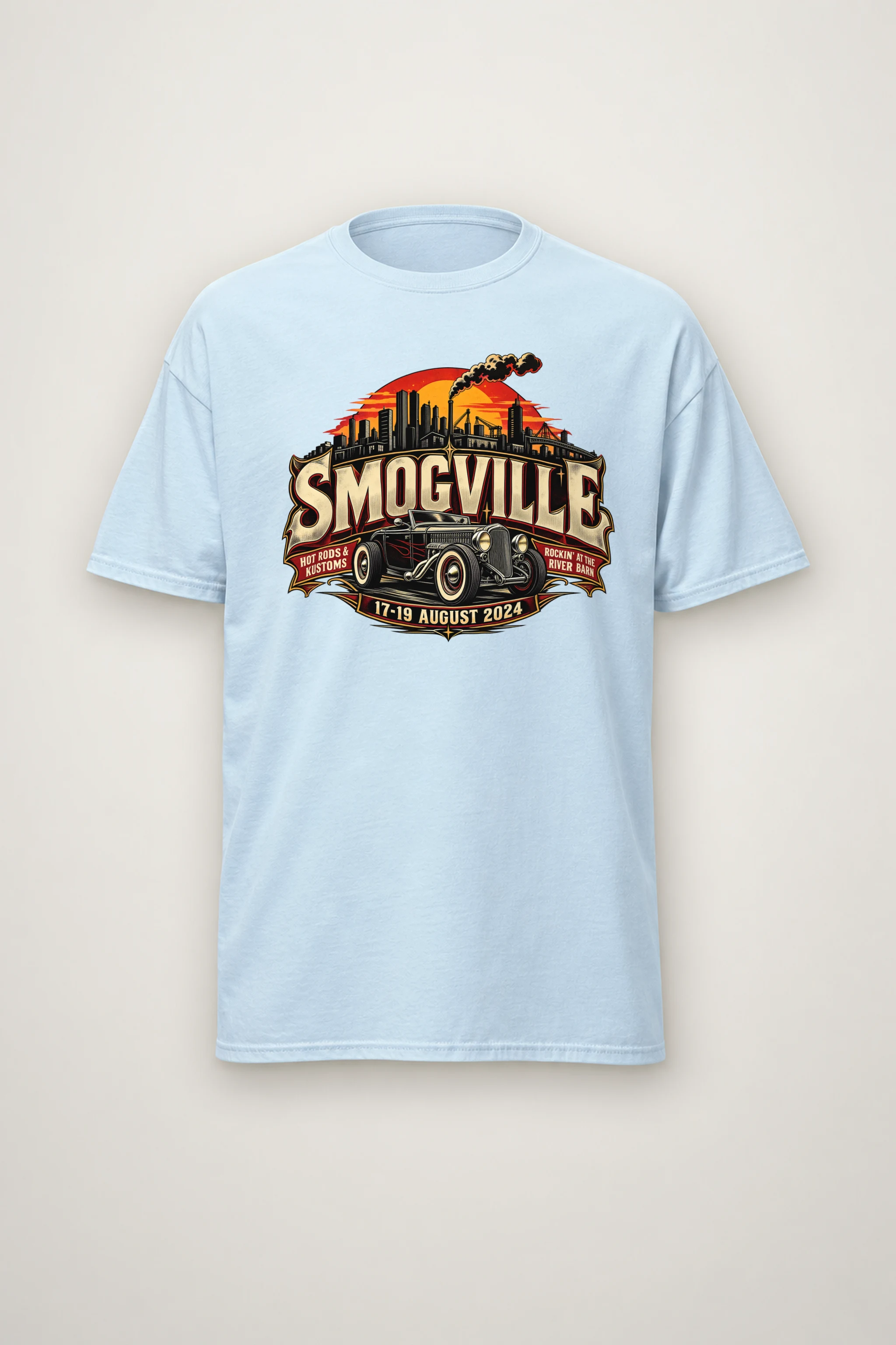 "Smogville Hot Rods" Heavyweight Unisex Crewneck T-shirt